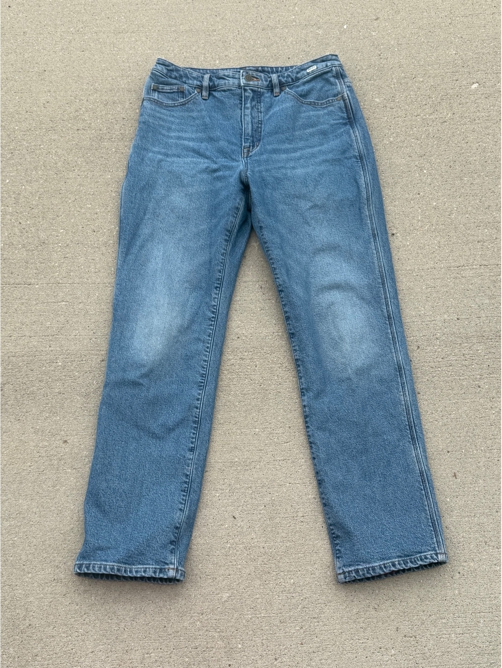 Duluth Trading womens Flannel Lined Blue Denim Jeans Size 10 Regular